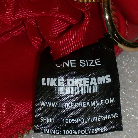 LIKE DREAMS Black & Red Croc Embossed Tote Bag PLUS Cosmetic Bag Insert NEW - Picture 8 of 14